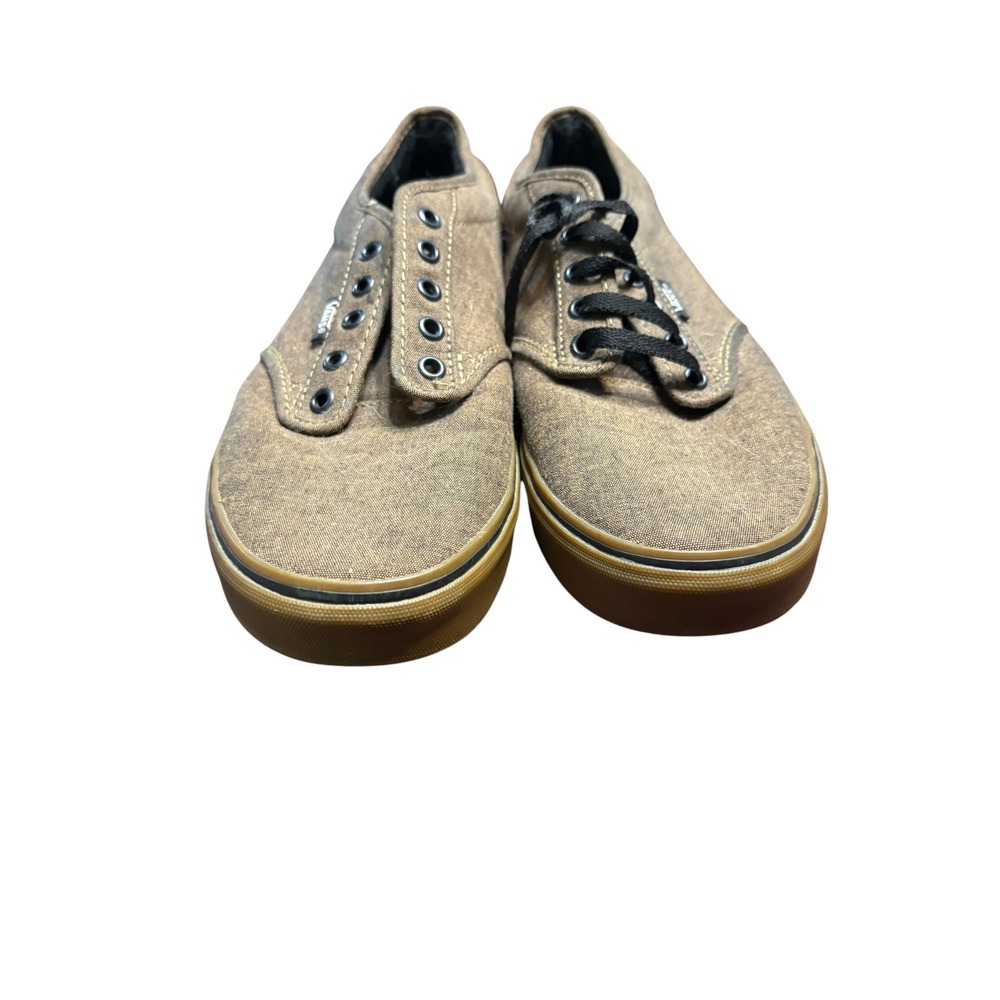 Vans Authentic Washed Brown Canvas Gum Sole Mens Skate Shoes 10.5 721356 - Picture 2 of 7